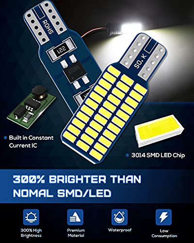 Qoope 10-Pack 921 912 Led Bulb Super Bright White T10 194 Led Bulb For 12V Rv Ceiling Dome Light, Camper Boat Trailer Interior Light, Car Door Courtesy Dome Map License Plate Lights #TOP2