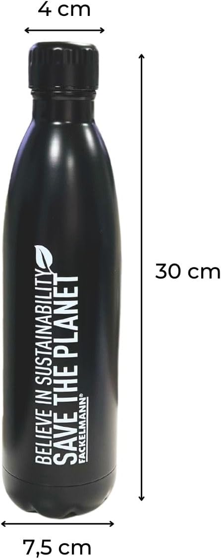 Fackelmann 45990 Insulated Flask, 750 ml, Sports Bottle, Thermos Flask, Thermos Flask, Insulated Flask, 750 ml, Water Bottle, Stainless Steel, 3 Colours, 750 ml, 30 x 7.5 x 4 cm