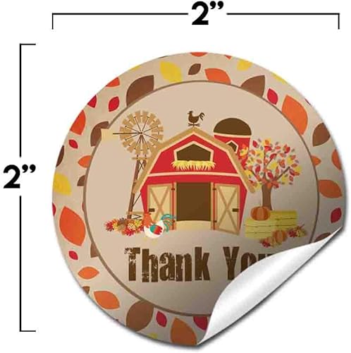 Miniatura 9 de AmandaCreation - Etiquetas adhesivas de agradecimiento para cumpleaños de otoño y otoño, 40 calcomanías circulares de fiesta de 2 pulgadas de