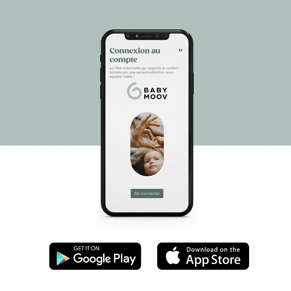 Babymoov Balancín eléctrico bebé Swoon Evolution Mocca - Conectado con aplicación móvil - Streaming musical,grabación de voces,canciones de cuna personalizadas - Asiento de 360°-Reductor recién nacido