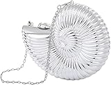 QZUnique Conch Crossbody Shoulder Bag Chain Strap Handbags Acrylic Women Fashion Evening Clutch Purse