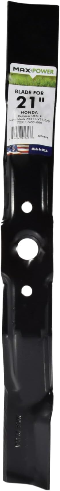 MAXPOWER331654B Lower Blade for 21" Cut Honda Replaces OEM #72511-VE1-020 and 72511-VG3-000, Black