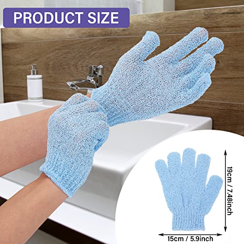 Sibba 3 Pair Bath Gloves for Shower Natural Loofah Exfoliating Wash Gloves for Body and Face, Dead Skin Remover, Double Sided Microfibre Shower Body Gloves for Adults and Kids - Image 3