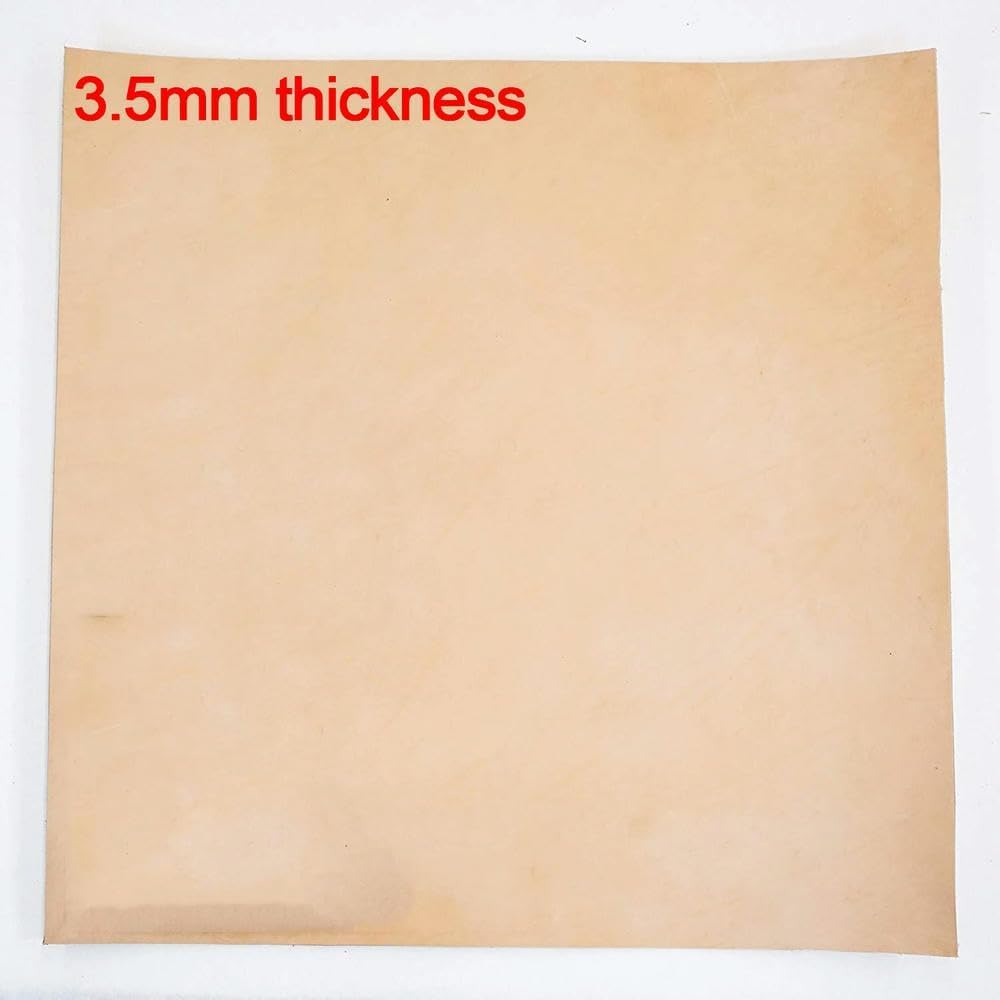 Matériau en cuir, tissu, de vache pleine fleur tanné végétal 3,2-3,5 mm couleur naturelle plusieurs tailles for l'artisanat du(25x25cm)