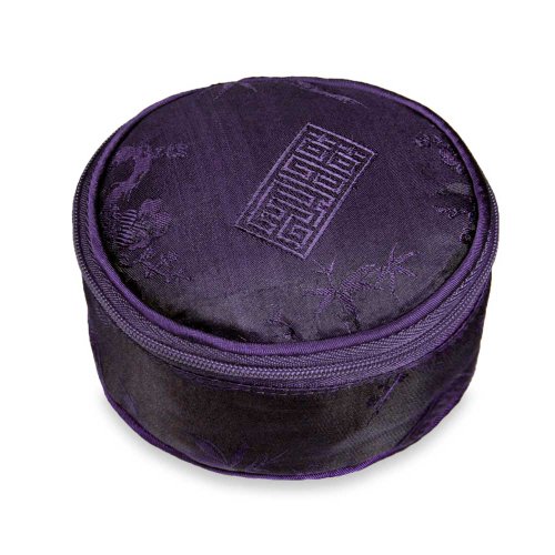 Travel Jewelry Case - Silk Jacquard (Deep Purple)