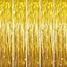 GOER 3.2 ft x 9.8 ft Metallic Tinsel Foil Fringe Curtains for Party Photo Backdrop Wedding Decor (Gold,5 pcs)
