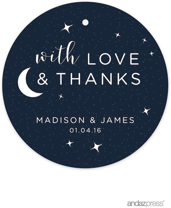Andaz Press Love You to The Moon and Back Wedding Collection, Framed Table Numbers 17-24 on Perforated Paper, Double-Sided, 4 x 6-inch, 1 Set, Includes Frames