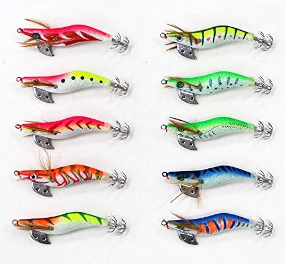 イカ釣りルアー　エギ　20個 新品未使用　未開封 Amazon | 釣具 釣り道具 イカ釣り 仕掛け エギング 夜光 イカ