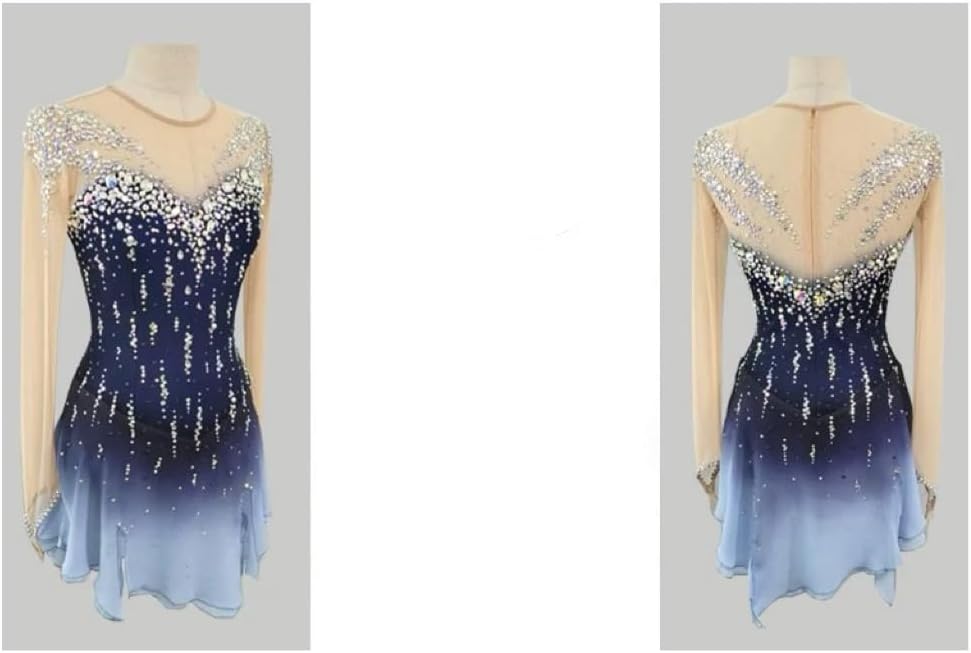 Women's Ice Skating Practice Dress Gradient Figure Skating Performance Costume Professional Artistic Leotards