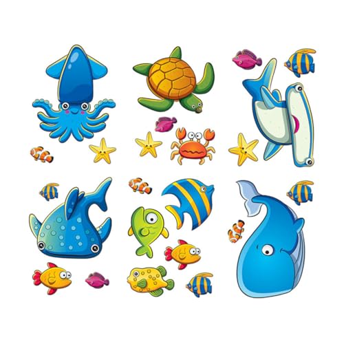 jojofuny Pegatinas Antideslizantes para Bañera de Baño Adhesivos Impermeables con Diseño de Animales Marinos y Dibujos Animados Autoadhesivas para Superficies Lisas Seguridad y Decoración