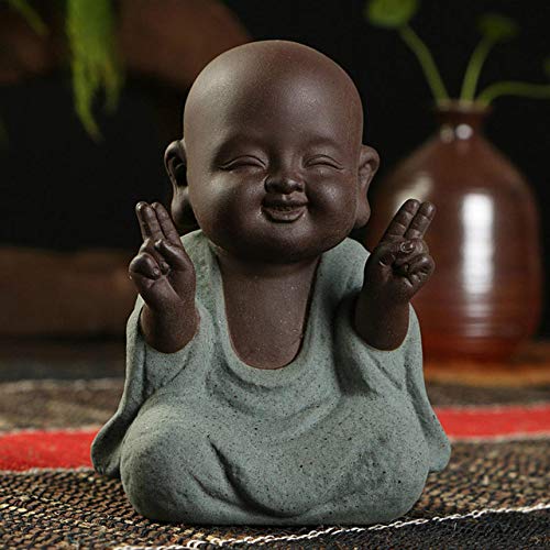 Statues de Bouddha Moine en sable violet pour statuette thé pet zen