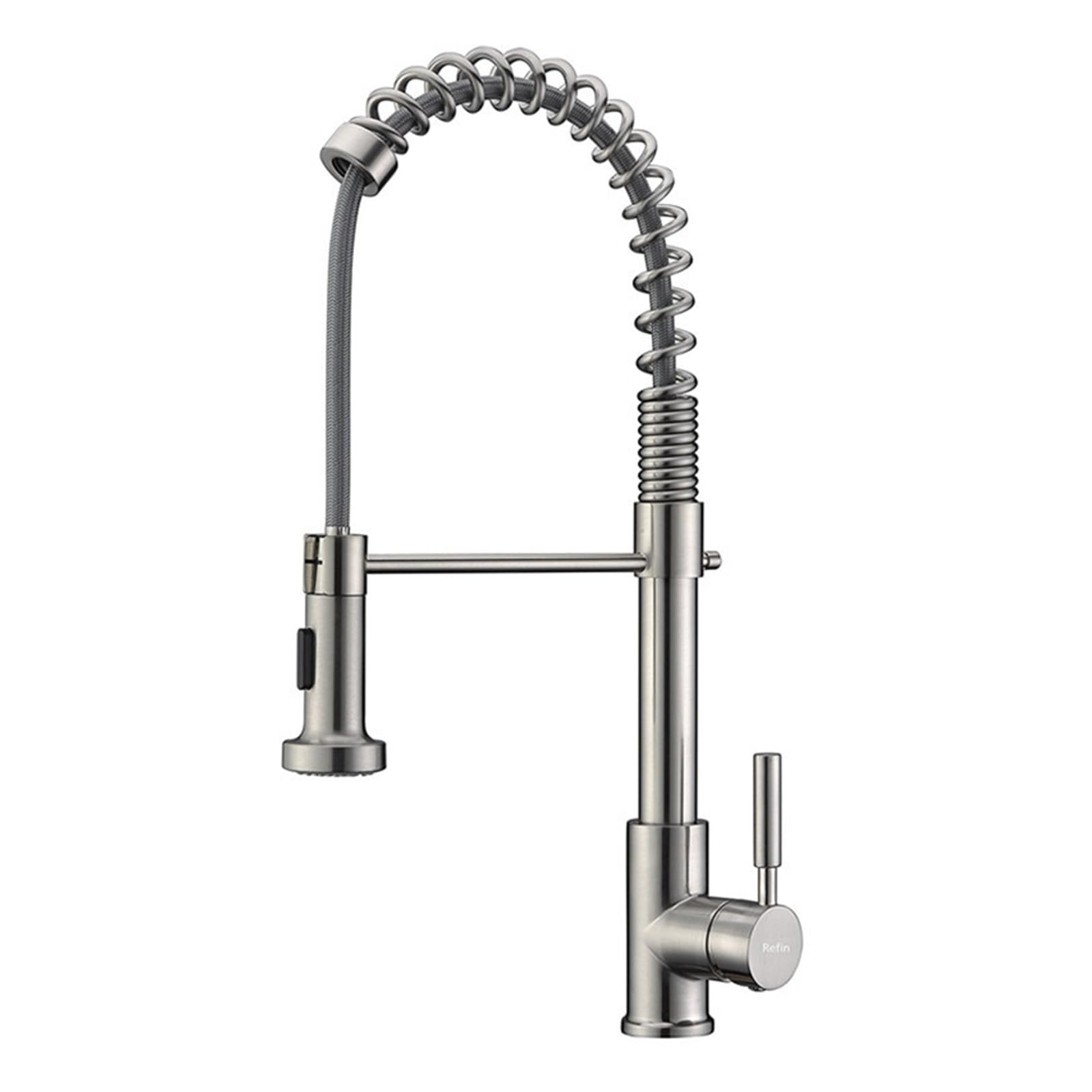 Grifo de Cocina Grifo de Cocina extraíble Duradero y Resistente con rociador Grifo de Fregadero de Cocina de níquel Cepillado