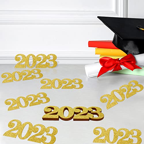 2023 Confetti Gold Glitter For Graduation Party Decorations 12Pcs Graduation Table Decor Class Of 2023 High School College Graduation Party Supplies 5.4 Inches #TOP6
