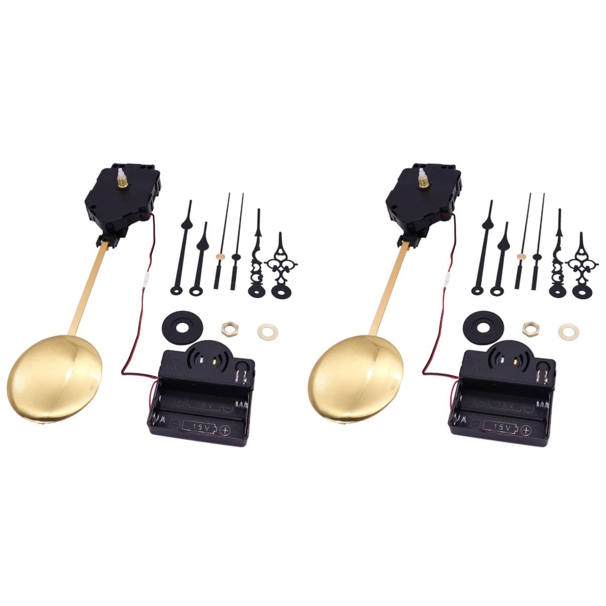 UKCOCO 2sätze Pendeluhrwerk DIY Reparatursatz Mit Musikbox Geräuschloses Uhrwerk Für Wanduhr Inklusive Goldenem Pendel Und Zeigern Für Kreative Uhrenprojekte Und Reparaturen