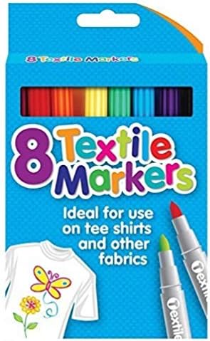 Pack of 8 Quality Colored Fabric Markers T Shirt Pens Fabric Pens Marker Pen Textile Markers 4.8mm Bullet Tips