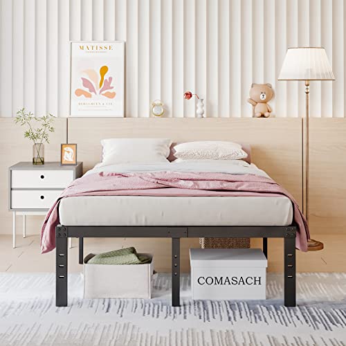Comasach 16 Inch Full Bed Frame No Box Spring Needed, 3500 Lbs Heavy Duty Metal Platform Bed Frames, Non-Slip And Noise-Free Mattress Foundation, Black #TOP1