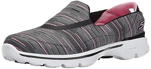 Skechers Performance Women's Go Walk 3 Slip-On Walking Shoe, Black/Pink, 9.5 M US