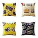 Zestaw 4 poszewek na poduszki 55 x 55 cm, dekoracyjna poszewka na poduszkę, żółte radiowe, kwadratowe, na sofę, kanapę, do sypialni, wewnątrz, na zewnątrz, aksamitne poszewki na poduszki, 55 x 55 cm