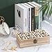LKSQBCW Fashion Leopard Wooden Storage Box with Hinged Lid Vintage Gift Box Natural Wood Keepsake Decorative Box Rustic Jewelry Box 7.9