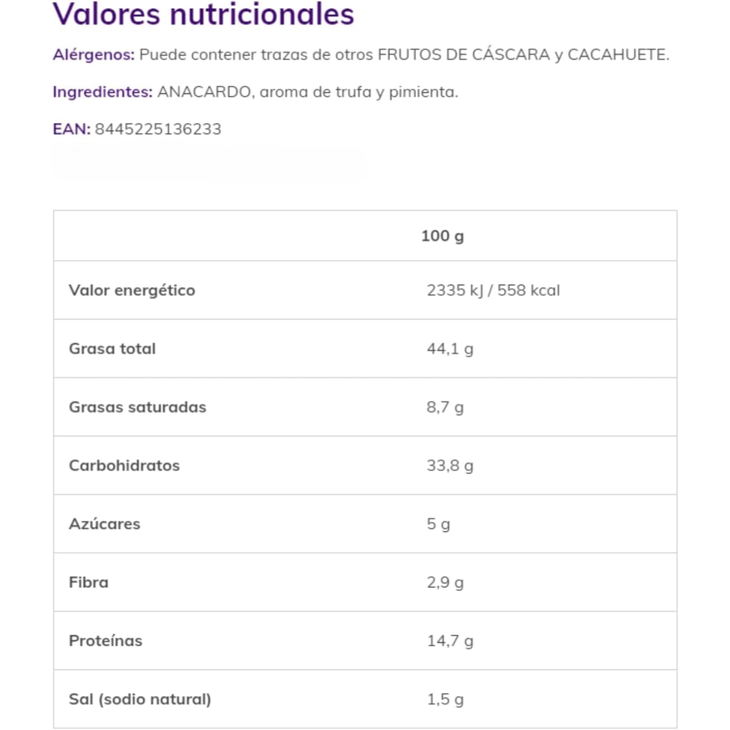 Anacardos sabor Trufa y Pimienta 500 gr | Dieta Keto | 3 ingredientes | Snacks Saludables | Vegano | Sin Gluten | Low Carb |