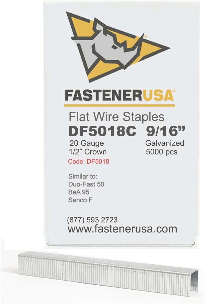 9/16" Leg x 1/2" Crown 20GA GALV 5018C Staples 5,000ct