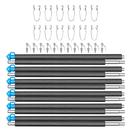 Universal Trampoline Replacement Enclosure Poles with Clamp and Hardware