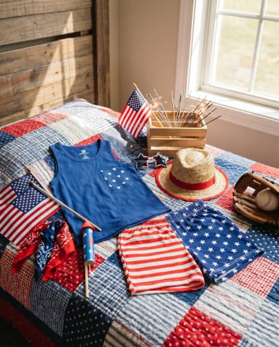 Image of Unique Baby Boys American Boy 4th of July 2pc Tank Shorts Set