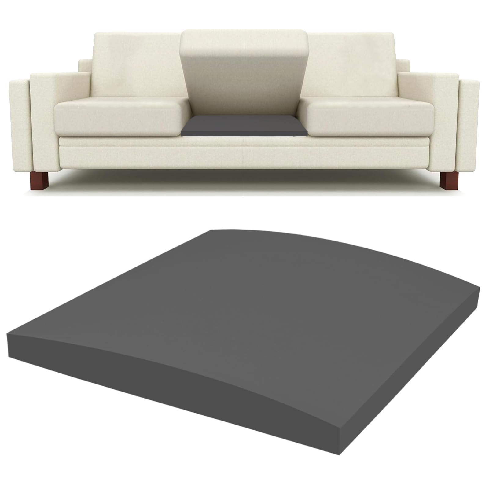 Lanswood Sofa Cushion Support for Sagging Seat 50 x 50cm High-Density Foam