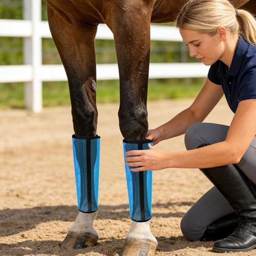 Botas antimoscas transpirables de 4 piezas ajustables para pastoreo 2