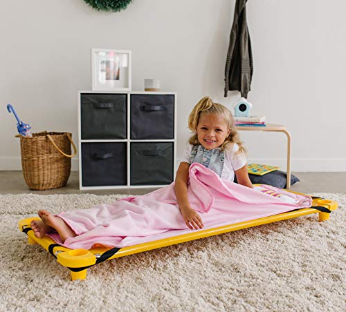 Image of Wildkin Modern Kids Nap Mat with Pillow for Girls - Cotton Blend, Elastic Straps, Toddler Sleep Mat for Daycare, Preschool, Kindergarten & Travel, Ages 3-7, Machine Washable - Llamas and Cactus Pink