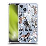 Ligero y alta calidad Head Case Designs Crestado Chino Patrones de Raza de Perro 6 Caso Funda de Gel Suave Compatible con Apple iPhone 14 Plus