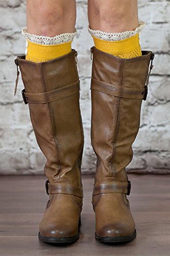 Image of The Original Button Boot Socks with Lace Trim Boutique Socks