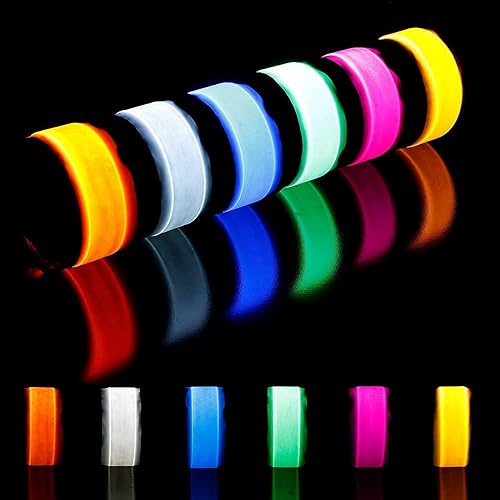 Miniatura 4 de Amarlozn Pulsera con luz LED, pulseras intermitentes para niños, brazalete que brilla en la oscuridad para adultos, juguetes de seguridad nocturna