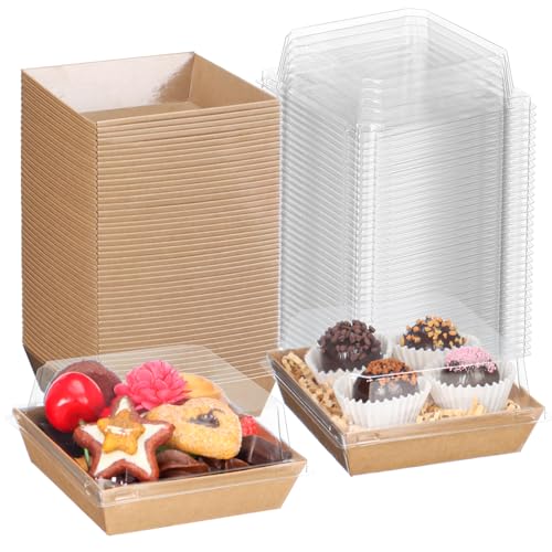 TMLQPACK 100Pack 4Inches Charcuterie Boxes with Chocolate Covered Strawberries Boxes