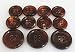 YCEE 11 Pieces Genuine Natural Dark Brown Horn Blazer & Suits Button Set - Round Rim - For Blazer, Sport Coat, Uniform, Jacket