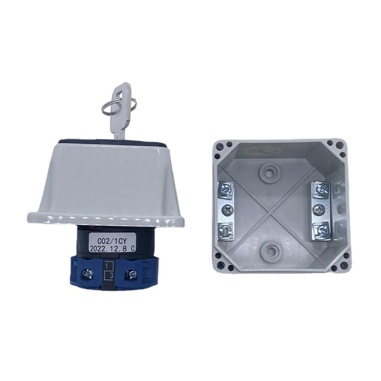 Interruptor de leva rotatorio de transferencia inversa con caja de bloqueo y llave LW26-20YS5/1M, 20 A, con corte de alimentación