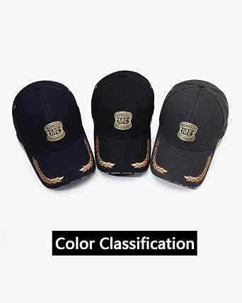 Baseball Cap, Black, Adjustable Hats for Men Trucker Hat