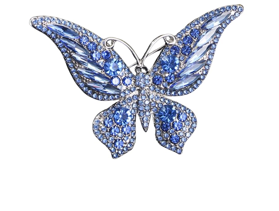 Crystal Rhinestone Butterfly Brooch Elegant Lapel Pins Dress Accessories Jewelry Gift For Women Girls