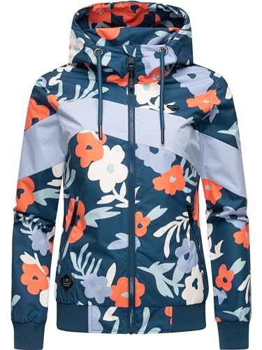 Produktbild Ragwear Nuggie Block Flower Petrol Damen Übergangsjacke Gr. XL