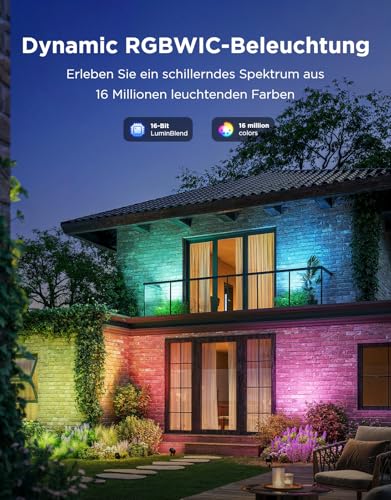 Govee Outdoor LED Strahler, IP67 Wasserdichte Gartenbeleuchtung, RGBWIC Led Strahler Außen, Dimmbar 700lm von 69 Szenenmodi und 16Mio. Farben, Funktioniert mit Alexa, Google Assistant, Matter. 2 Pack 2