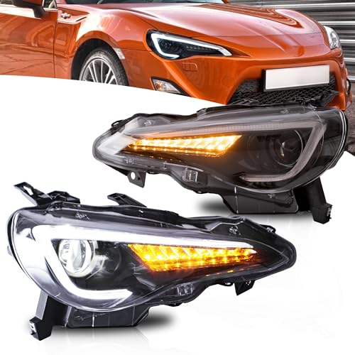 VLAND Headlights Compatible with Toyota 86 GT86 2012-2020 & Subaru BRZ 2013-2020/FR-S 2013-2016, Headlamp Assembly with Sequential Turn Signal, 1 Pair (Not include bulbs)