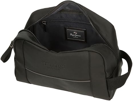 Pepe Jeans Dortmund Adjustable Toiletry Bag Grey 25 x 15 x 12 cm Cotton Polyester and PU 4.5 L Grey Talla única Adjustable Cosmetic Bag