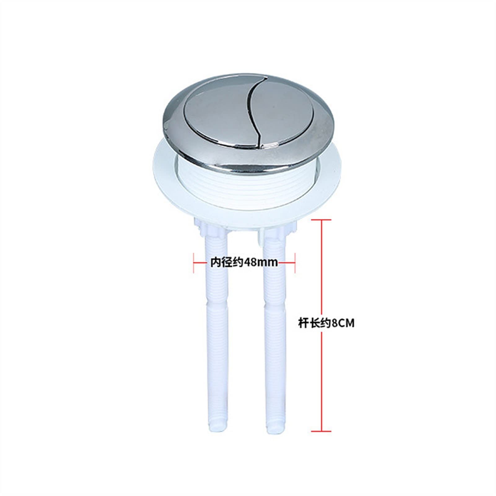 Pulsante sciacquone WC,Pulsante WC, Pulsante Serbatoio Acqua WC Pulsante WC Rotondo in plastica ABS Diametro Superiore 58 mm Diametro Installazione 48 mm,FL21002 Pulsante Serbatoio WC