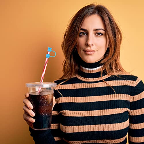 Straw Covers Cap, Benbo 40Pcs Colorful Silicone Straw Tips Lids Protector Cover Reusable Drinking Straw Cap Toppers Drinking Straw Plugs For 6-8 Mm Straws Travel Home Outdoor, 8 Colors #TOP4