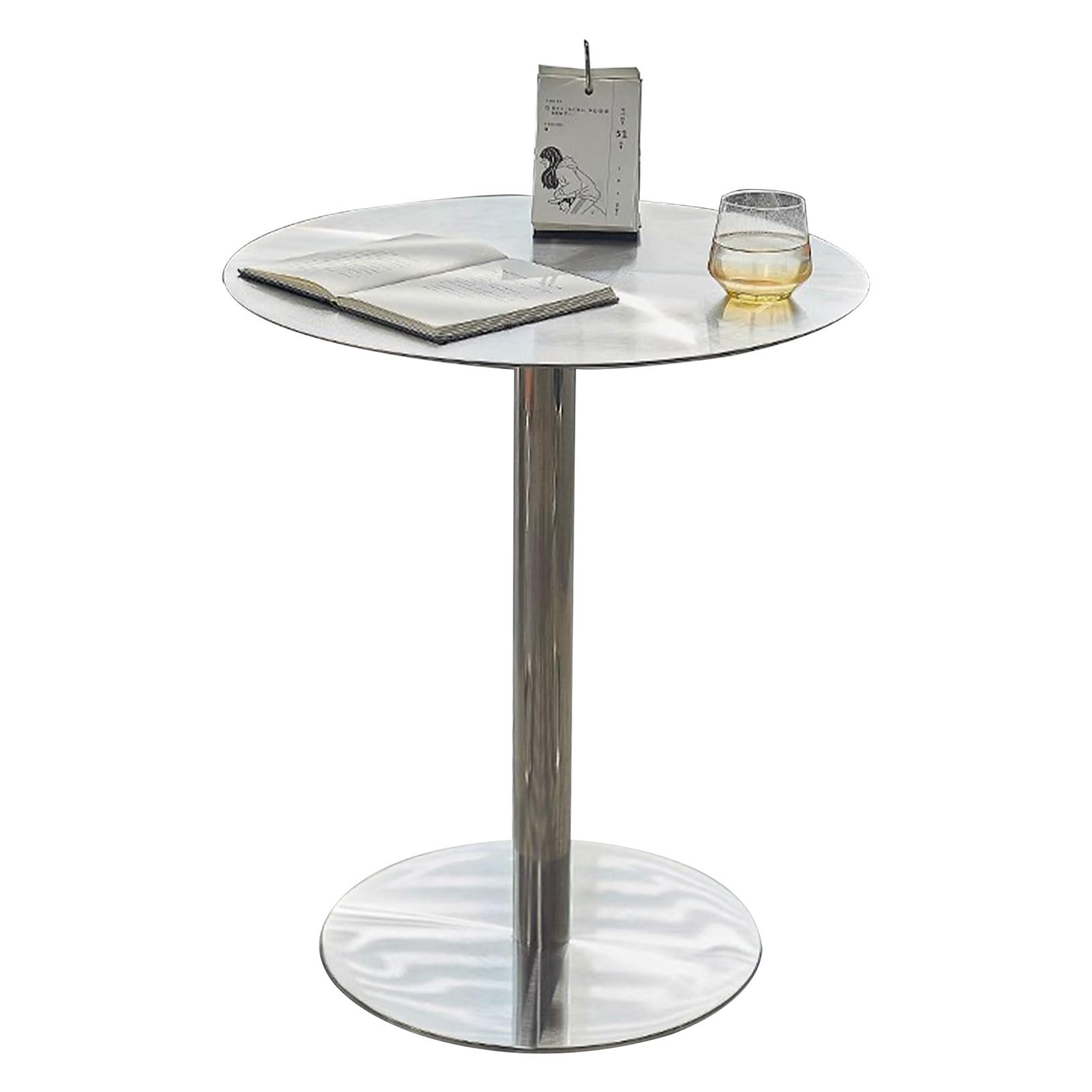 SXZenSpace Round Side Table Small Circular Accent Cocktail & Couch Pedestal Dining/Desk Coffee Bistro Pub Bar (50x50x75cm)