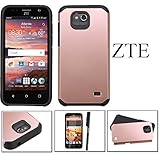 ZTE MAVEN Case, ZTE Overture 2 Case, LUXCA [Shock-proof] Hybrid Dual Layer [Slim Fit] Defender Protective Case Cover for ZTE MAVEN / ZTE Overture 2 (Rose Gold)