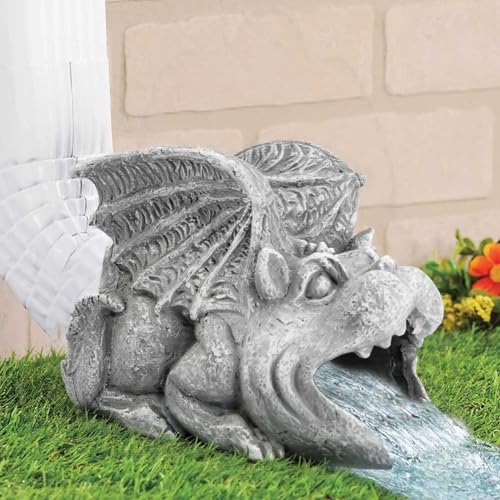 pandaxing Gargoyle Decorative Gutter Downspout Splash Block & Extensions
