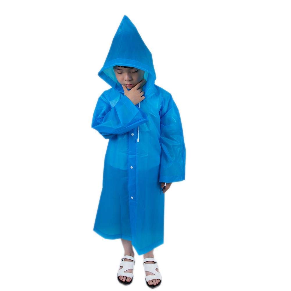zeki Kids Boy's and Girl's Pvc Lightweight Waterproof Raincoat(Blue,8-9 Years)-picture-14