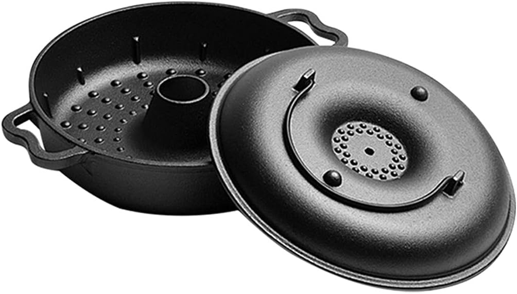 YYDS Outdoor Camping Camping Cooker Cast Iron Roasted Sweet Potato Pot Multifunctional Thick Non-Stick Baking Pan Household Kitchen Cookware Adventures Picnics (Size : 24CM)