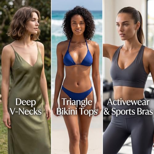 Image of Nipple Covers for Women 4 Pairs Sticky Silicone Reusable Pasties No Show